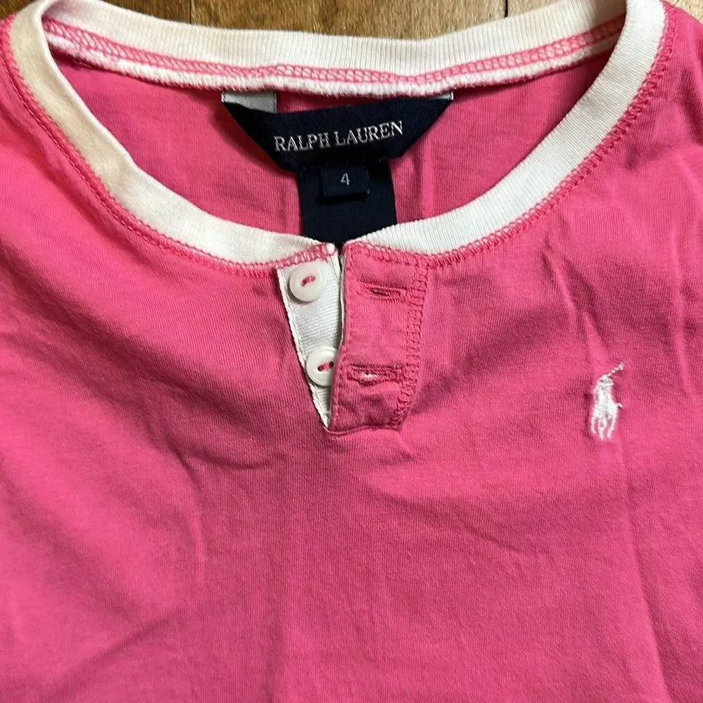 Ralph Lauren shirt pink size 4 cotton shirt sleeve spring summer barbiecore